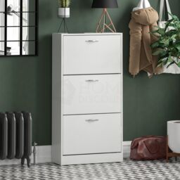 Home Discount Vida Designs 3 Drawer Shoe Storage Cabinet Rack Organizer in White