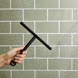 mysmartbuy Set of 2 Shower & Tile Squeegees with Suction Hangers - Bathroom Cleaning Squeegee Wiper Tool for Glass or Smooth Tiled Surfaces in Black - thumbnail 1