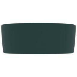 Berkfield Home Luxury Wash Basin Round Matt Dark Green 40x15 cm Ceramic - thumbnail 4