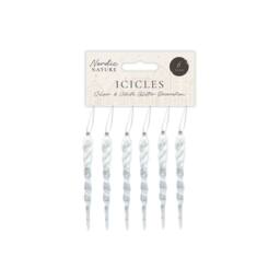 Garden Greatness Set Of 12 Icicle Glitter Hanging Decoration in White - Size: 1 Pack - thumbnail 2