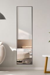Living and Home 40x150cm Slim Design Metal Frame Full Length Mirror - Wall Mounted/Floor Standing for Home & Fashion Boutiques - Size: 40x150 cm - thumbnail 3