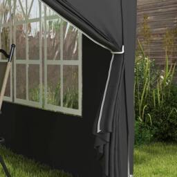 Matteo 3x3m Pop Up Gazebo, Water & UV Resistant Party Tent, Black - thumbnail 8