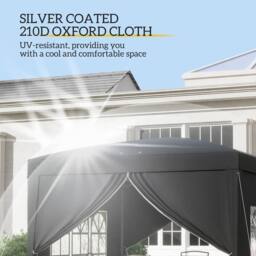 Matteo 3x3m Pop Up Gazebo, Water & UV Resistant Party Tent, Black - thumbnail 5