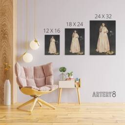 "Artery8 Young Lady With a Parrot Portrait Manet Vintage Canvas Wall Art in Grey - Size: W18"" x H24""" - thumbnail 4
