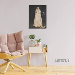 "Artery8 Young Lady With a Parrot Portrait Manet Vintage Canvas Wall Art in Grey - Size: W18"" x H24""" - thumbnail 3