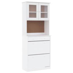 Berkfield Home Highboard ALTA White 77x35x188cm Solid Wood Pine - Size: 77 x 35 x 188 cm - thumbnail 3