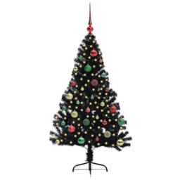 Berkfield Home Beautiful Artificial Pre-lit Christmas Tree Black 150 cm PVC