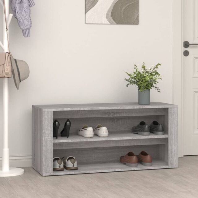 Berkfield Home Shoe Rack Grey Sonoma 100x35x45 cm Engineered Wood - Size: 100 x 35 x 45 cm - image 1