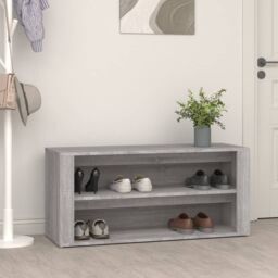 Berkfield Home Shoe Rack Grey Sonoma 100x35x45 cm Engineered Wood - Size: 100 x 35 x 45 cm - thumbnail 1