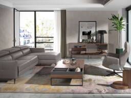 Angel Cerda Walnut Veneer Sideboard with Black Mirror Glass and in Brown - thumbnail 4