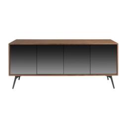 Angel Cerda Walnut Veneer Sideboard with Black Mirror Glass and in Brown - thumbnail 2