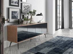 Angel Cerda Walnut Veneer Sideboard with Black Mirror Glass and in Brown - thumbnail 5
