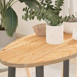 Berkfield Home Table Top 80x40x2 cm Solid Wood Oak Oval in Brown - Size: 80 x 40 x 2 cm - thumbnail 2