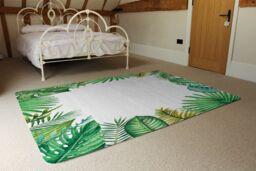 Benjamin Tate Design Tropical Leaves Designer Rug in Natural - Size: Large - thumbnail 3