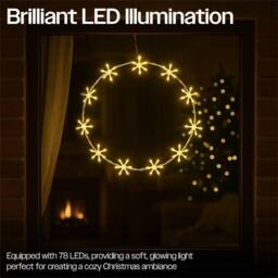 Xmas Haus 44cm 78Warm White LED Metal Ring 3m lead Outdoor - thumbnail 2