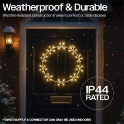 Xmas Haus 44cm 78Warm White LED Metal Ring 3m lead Outdoor - thumbnail 3