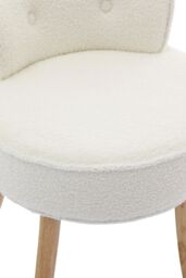 Living and Home Teddy Fleece Dressing Table Stool with Solid Wood Legs in White - thumbnail 6