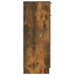 Berkfield Home Classic Bathroom Cabinet Smoked Oak 32x34x90 cm Engineered Wood in Brown - Size: 32 x 34 x 90 cm - thumbnail 7