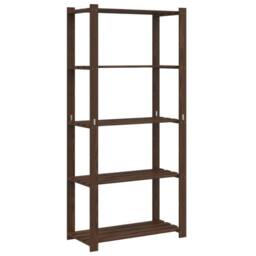 Berkfield Home 5-Tier Storage Rack Brown 80x38x170 cm Solid Wood Pine - Size: 80 x 38 x 170 cm