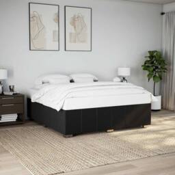 Berkfield Home Bed Frame without Mattress Black Super King Fabric - thumbnail 2