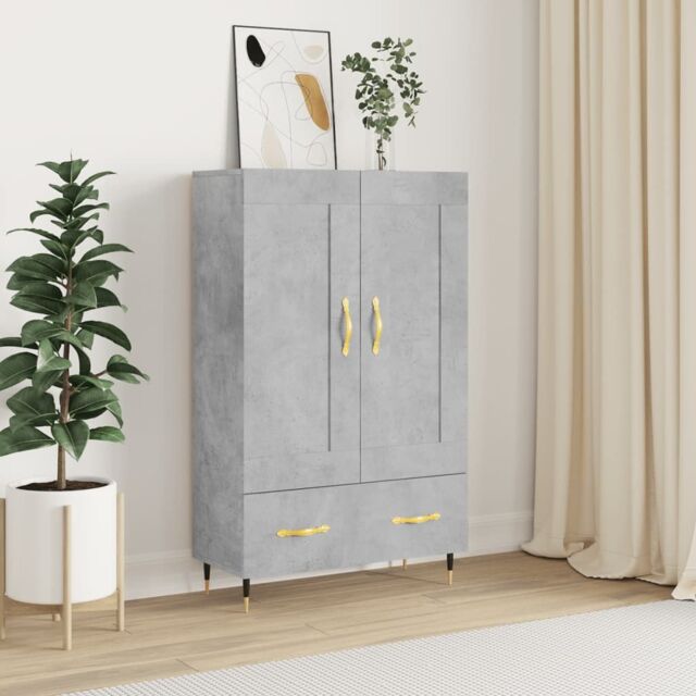 Berkfield Home Highboard Concrete Grey 69.5x31x115 cm Engineered Wood - image 1