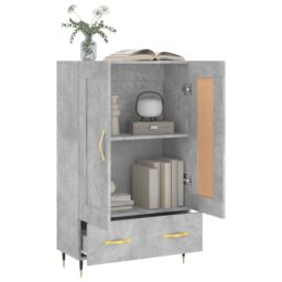 Berkfield Home Highboard Concrete Grey 69.5x31x115 cm Engineered Wood - thumbnail 4