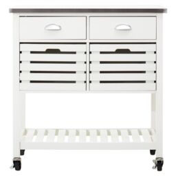 Orsina Compact Grey Kitchen Trolley, Sturdy Kitchen Trolley For Entertaining Guests, Versatile Kitchen Trolley in White - thumbnail 5