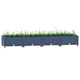 Berkfield Home Raised Bed 160x40x23 cm Polypropylene in Grey - Size: 160 x 40 x 23 cm - thumbnail 2