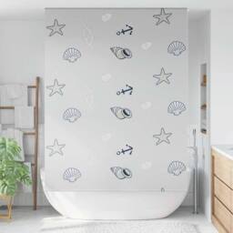 Berkfield Home Shower Roller Blind 150x240 cm Fabric Width 146 cm in Grey - thumbnail 1