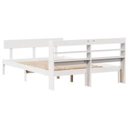 Berkfield Home Beautiful Bed Frame without Mattress White 135x190 cm Double Soli - thumbnail 6