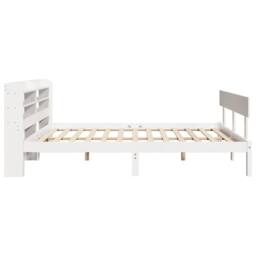 Berkfield Home Beautiful Bed Frame without Mattress White 135x190 cm Double Soli - thumbnail 5