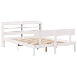 Berkfield Home Beautiful Bed Frame without Mattress White 135x190 cm Double Soli - thumbnail 1