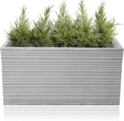 Primrose Terracotta Fibrecotta Berniss Trough Planter 80cm in Grey - thumbnail 3