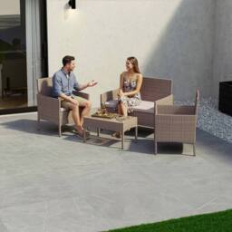 Home Discount Garden Vida Kendal 4 Piece Rattan Garden Furniture Set in Natural - thumbnail 2