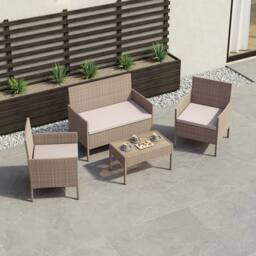 Home Discount Garden Vida Kendal 4 Piece Rattan Garden Furniture Set in Natural - thumbnail 4