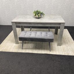 KOSY KOALA Dining Table Set Of Modern Grey Table & 2 Grey Velvet Benches Dining Room Furniture in Brown - thumbnail 9