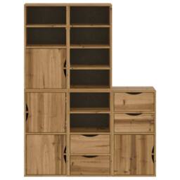 "Berkfield Home Side Cabinets 5 pcs ""ODDA"" 40x24x79 cm Solid Wood Pine in Brown - Size: 40 x 24 x 79 cm" - thumbnail 6