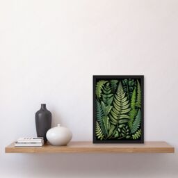 Artery8 Ernst Haeckel Style Fern Fronds Leaf Illustration Artwork Framed Wall Art Print A4 in Black - thumbnail 2