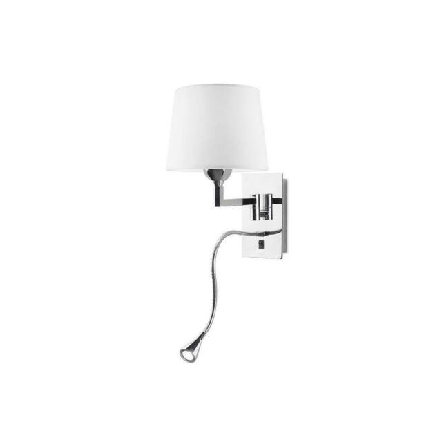 Netlighting Oxford LED 2 Light Indoor Wall Light Chrome Reading E27 in Grey