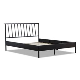 Home Source Metal Frame Bed & Mattress Bedroom Furniture Headboard Black - Size: King - thumbnail 3