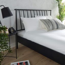 Home Source Metal Frame Bed & Mattress Bedroom Furniture Headboard Black - Size: King - thumbnail 7