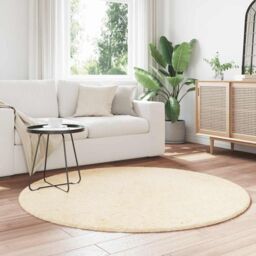 Berkfield Home Shaggy Rug High Pile NAVARRA Cream 160x160 cm Polyester - Size: Medium - thumbnail 3
