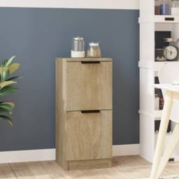 Berkfield Home Sideboard Sonoma Oak 30x30x70 cm Engineered Wood in Natural - Size: 30 x 30 x 70 cm - thumbnail 2