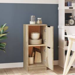Berkfield Home Sideboard Sonoma Oak 30x30x70 cm Engineered Wood in Natural - Size: 30 x 30 x 70 cm - thumbnail 1