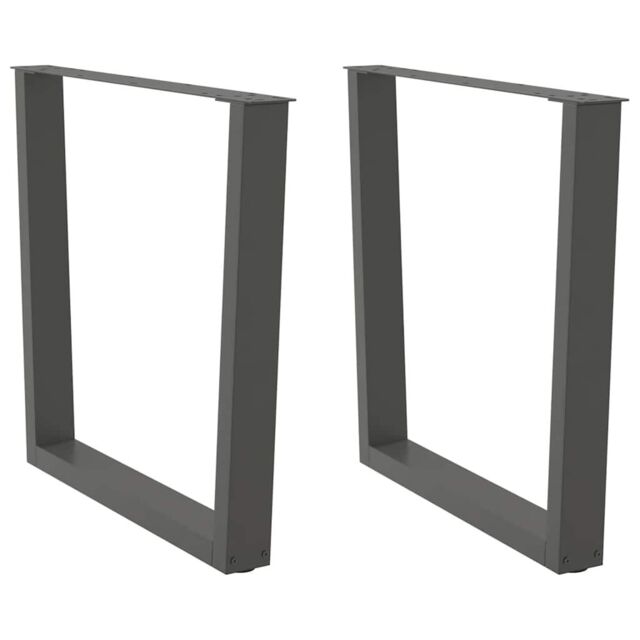 Berkfield Home Dining Table Legs V-Shape 2 pcs Anthracite 80x(72-73.3) cm Steel - image 1