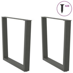 Berkfield Home Dining Table Legs V-Shape 2 pcs Anthracite 80x(72-73.3) cm Steel - thumbnail 4