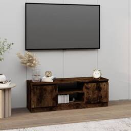 Berkfield Home TV Cabinet with Door Smoked Oak 102x30x36 cm in Brown - Size: 102 x 30 x 36 cm - thumbnail 2