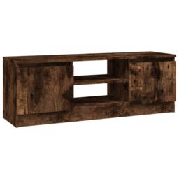 Berkfield Home TV Cabinet with Door Smoked Oak 102x30x36 cm in Brown - Size: 102 x 30 x 36 cm - thumbnail 3