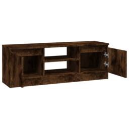 Berkfield Home TV Cabinet with Door Smoked Oak 102x30x36 cm in Brown - Size: 102 x 30 x 36 cm - thumbnail 6
