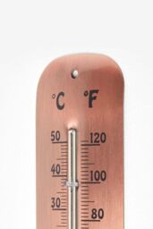 Homescapes Copper Metal Wall Thermometer, 30 cm - thumbnail 2